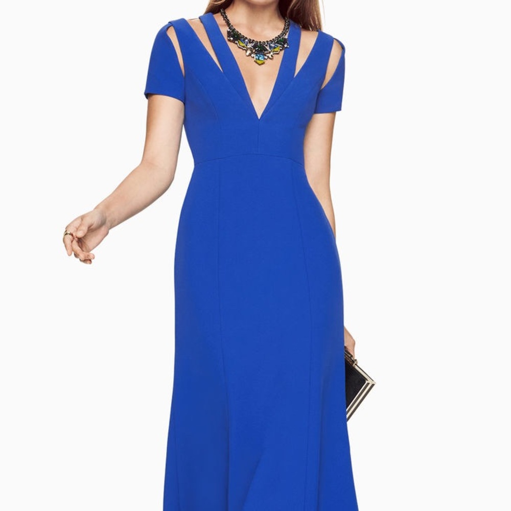 BCBG Sapphire Blue Estrella cutout gown